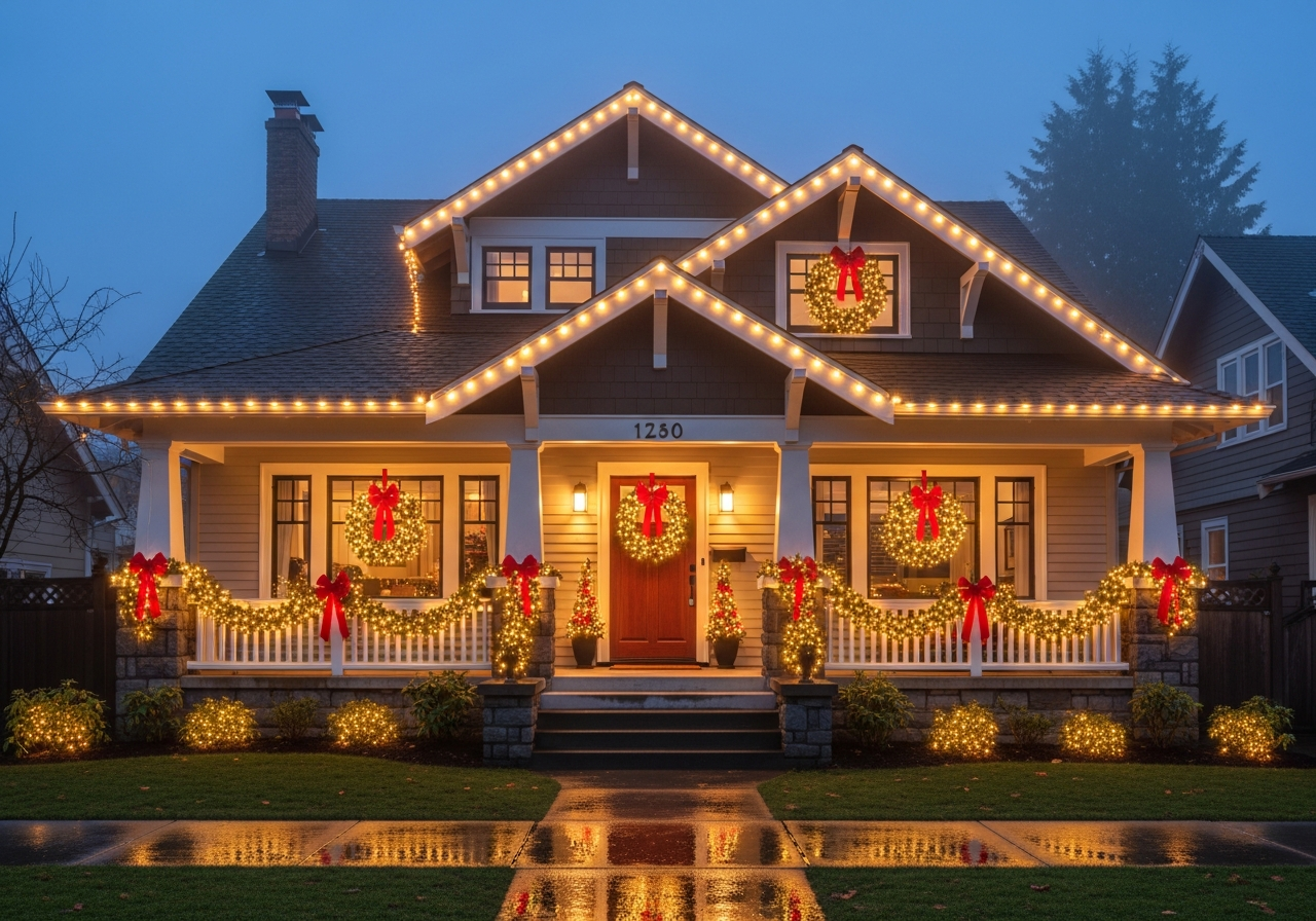 Christmas Light Installation in Seattle